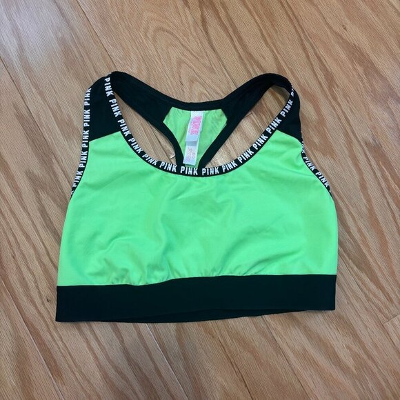 PINK Victoria's Secret Other - Victoria's Secret PINK Lime Green Unlined Crop Racerback Sports Bra Women's SP